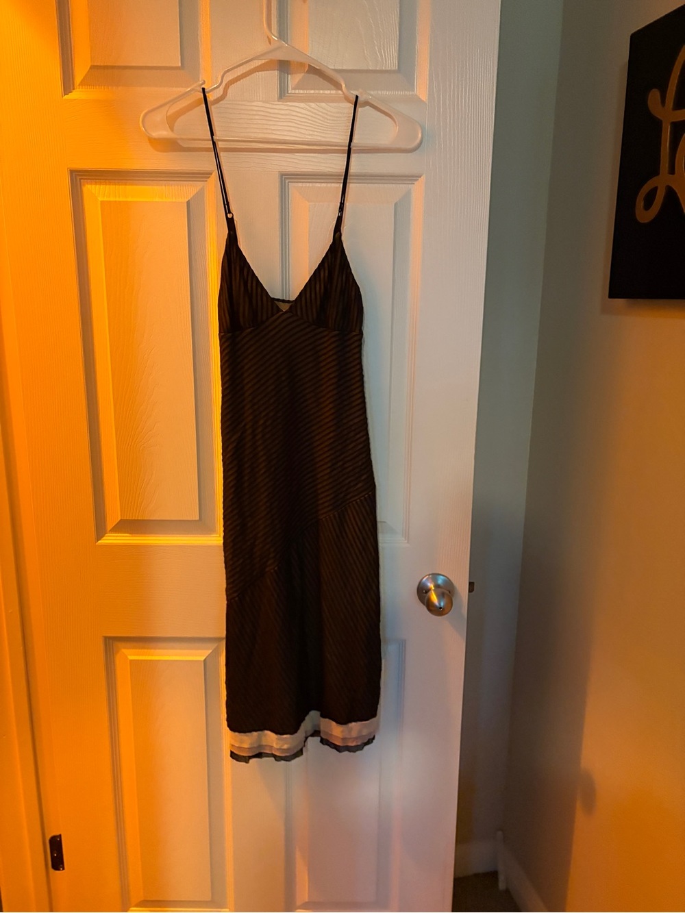 Cosabella Black and Cream Striped Slip Top